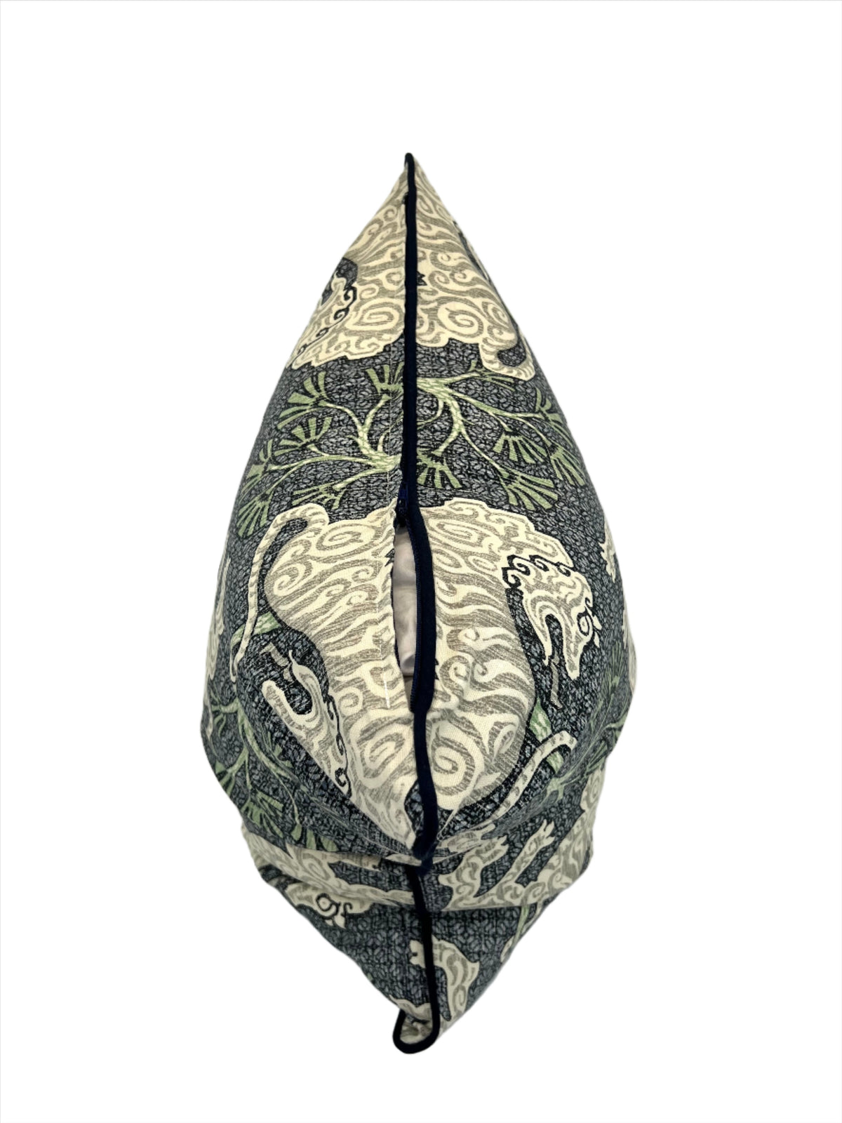 Lion Dance Indigo Decorative Pillow