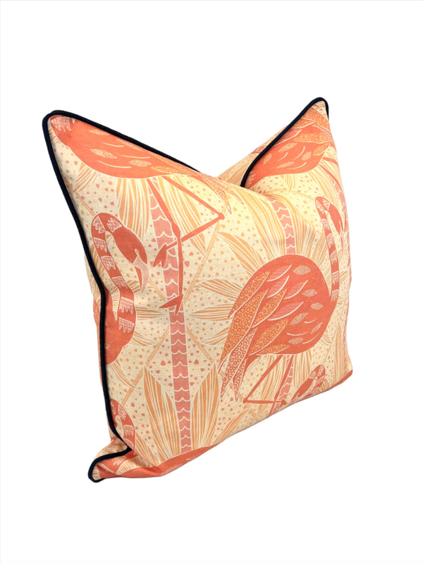 Flamingo Fancy Decorative Pillow Cover in Peach Fuzz
