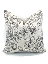 Calm Graphite Palm Sunbrella Indoor/Outdoor Fabric in Decorative Pillow Cover