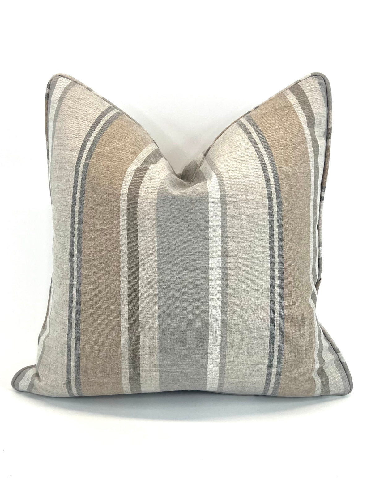 Decorative Sunbrella Striped Pillow Cover in Trusted Fog