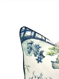 Classic Blue Chinoiserie Bonsai Tree Decorative Pillow Cover (Inserts Available Now!!)