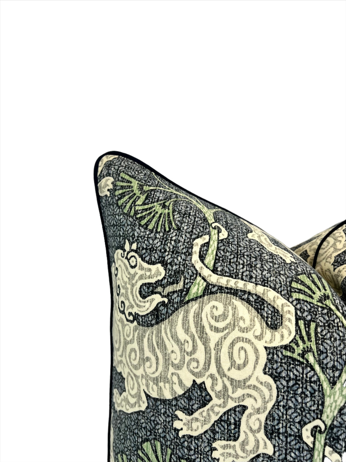 Lion Dance Indigo Decorative Pillow
