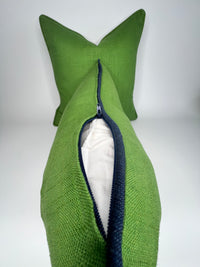 Kelly Green Linen fabric in a Decorative Pillow Cover