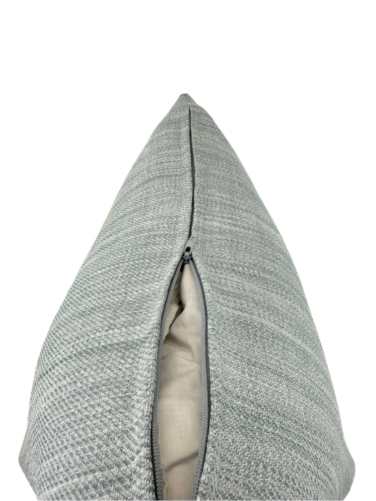 Light Blue Herringbone Crypton Fabric in a Decorative Pillow or Bolster