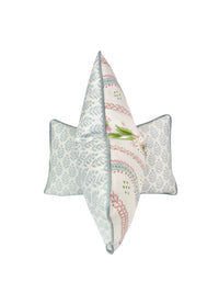 Reversible Cornflower Flora Pink & Greens Vine Decorative Pillow or Bolster