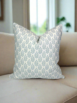 Lotti Dotti Soft Blue Leaf Decorative Pillow or Bolster