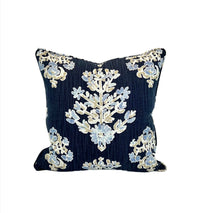 Decorative Pillow Cover in Clara Cornflower Indigo Fabric
