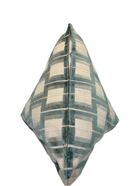 Powers Seaglass Lattice Velvet Heavy Duty Upholstery Fabric in a Decorative Pillow or Bolster