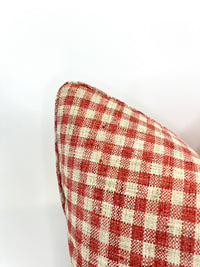 30% OFF at Checkout! Zippy Coral Check Decorative Fabric in a Pillow Cover (only 1 available)