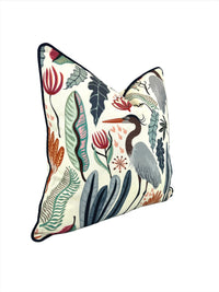 Coastal Heron & Plants Decorative Pillow Cover (Inserts Now Available!)