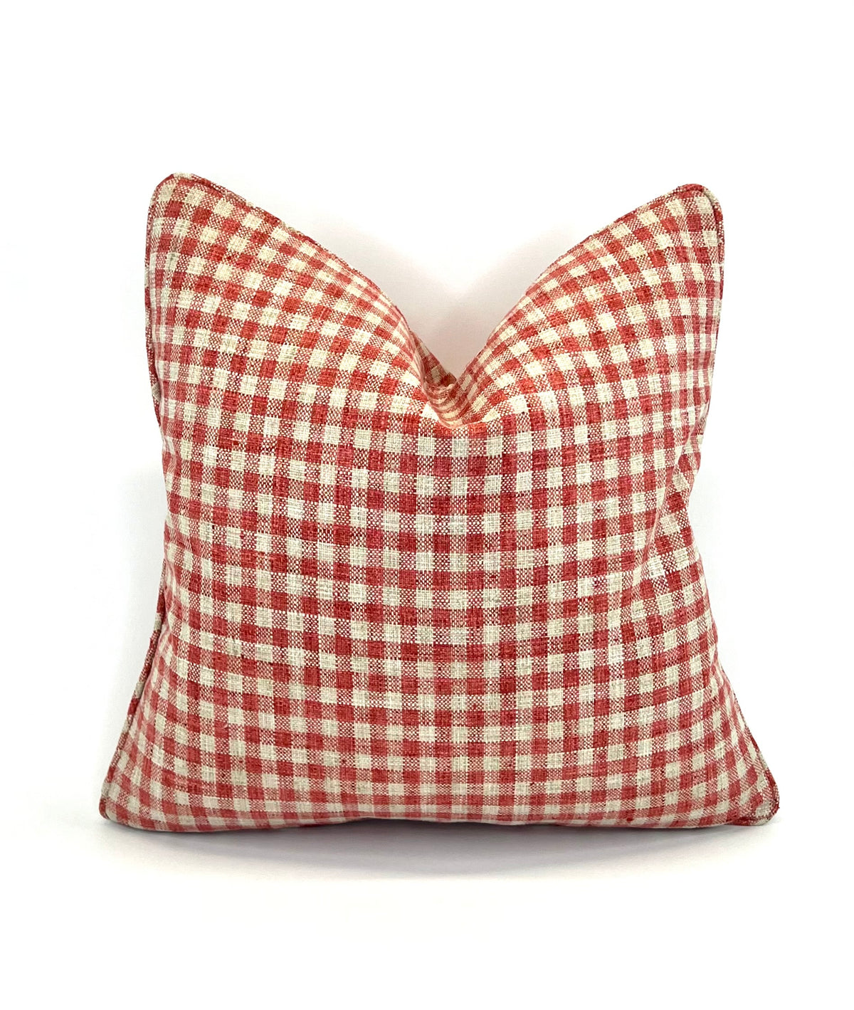 30% OFF at Checkout! Zippy Coral Check Decorative Fabric in a Pillow Cover (only 1 available)