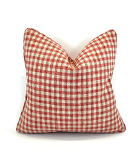 30% OFF at Checkout! Zippy Coral Check Decorative Fabric in a Pillow Cover (only 1 available)