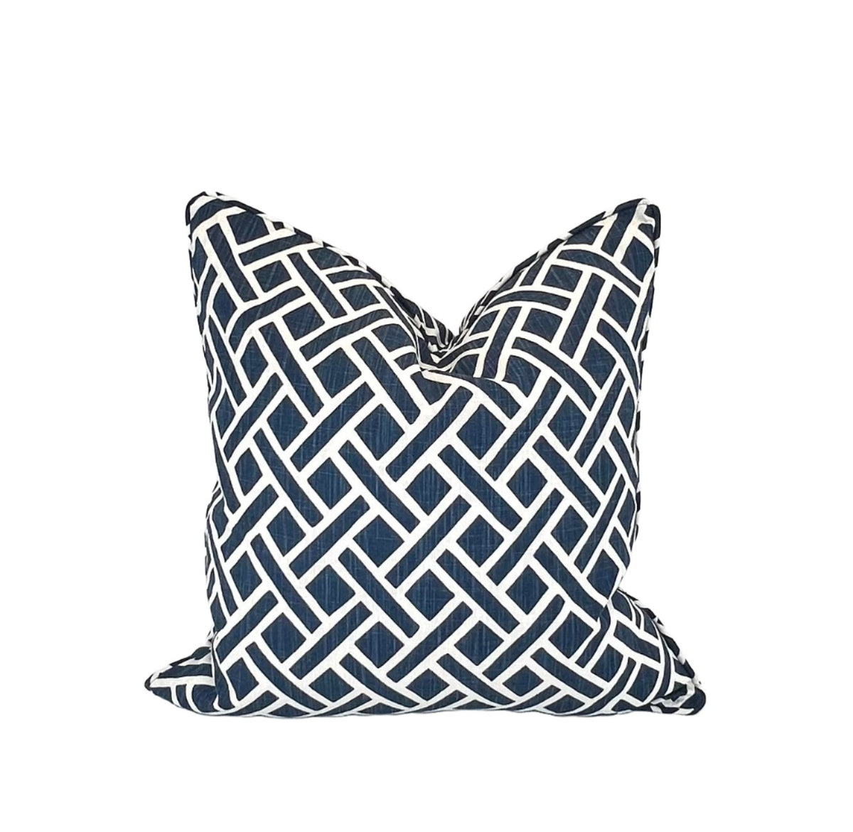 Decorative Pillow Cover in Blue Geometric Denim