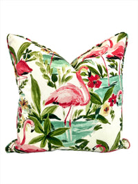 Flamingos in the Palms Decorative Pillow Cover (Inserts Now Available!)