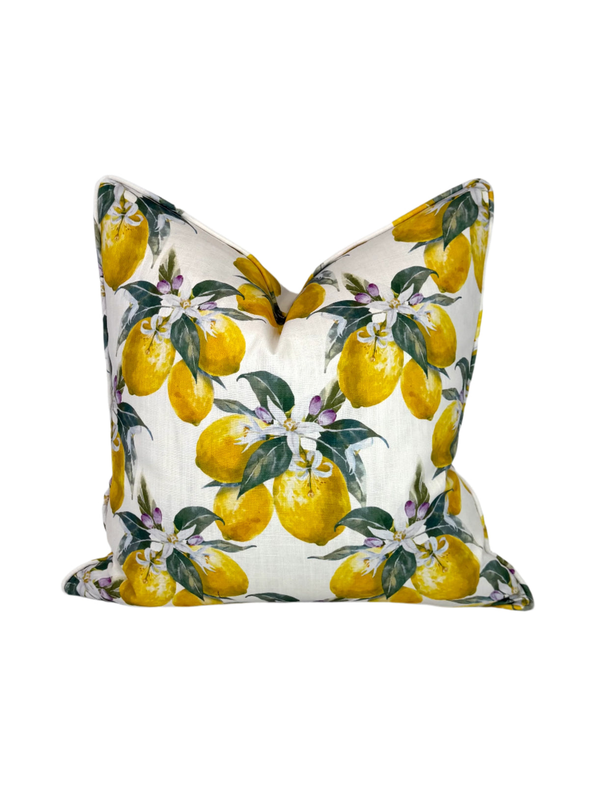 Lemon Limoncello Specialty Handprinted Fabric in a Decorative Pillow or Bolster