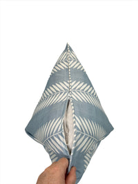Light Blue Leaf Vine Designer Fabric in a Decorative Throw Pillow