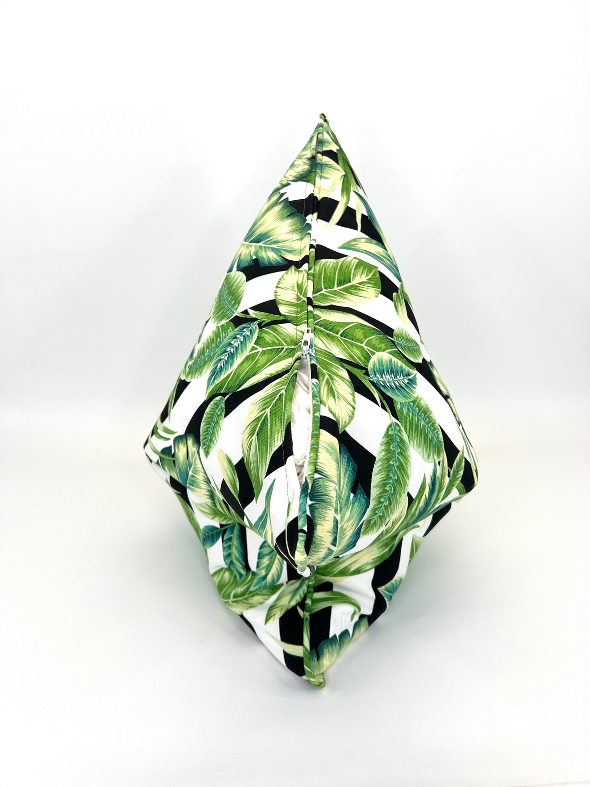 Stripes & Palm Leafs in Decorative Outdoor Pillow, New Outdoor Inserts Available!