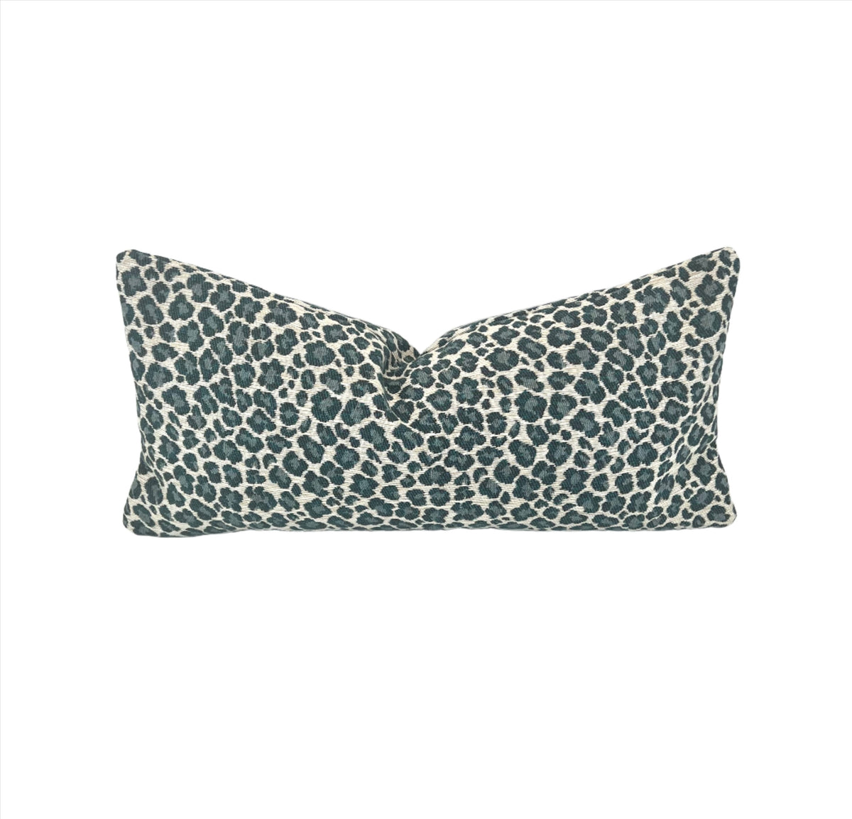 Leopard Pillow Cover in Designer Luxury Chenille Animal Print Upholstery Fabric in Jade Blue