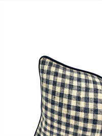 Zippy Lakeland Check Decorative Pillow Cover in Federal Blue & Oatmeal