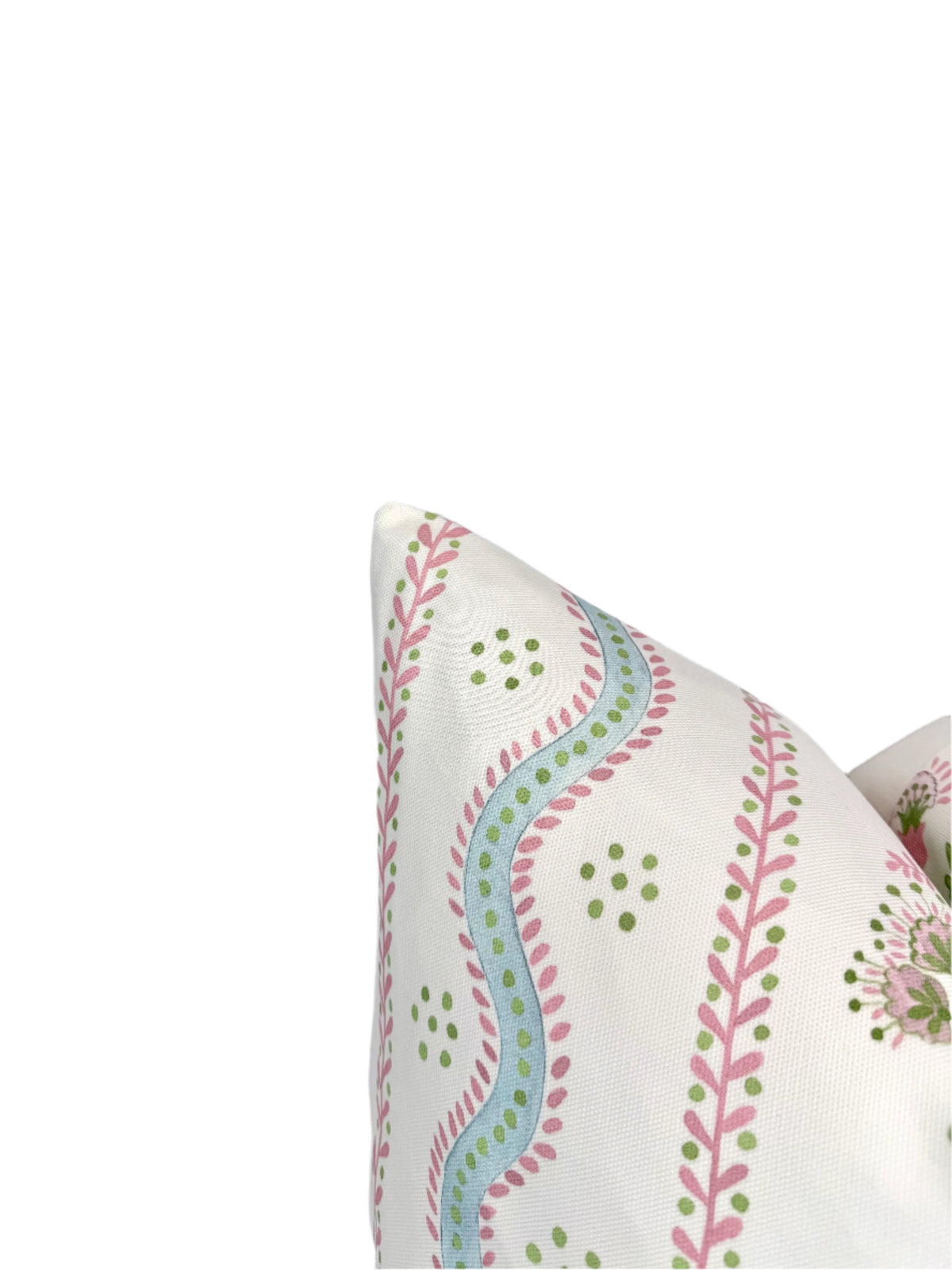 Floral Pinks & Greens Vine Decorative Pillow or Bolster