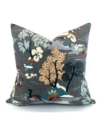 Dwell Antelope in the Woods Modern Toile Decorative Pillow