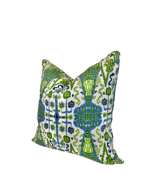 Discontinued Lacefield Bombay Ikat Fabric in a Decorative Pillow or Bolster (Limited Availability)