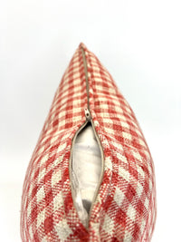 30% OFF at Checkout! Zippy Coral Check Decorative Fabric in a Pillow Cover (only 1 available)