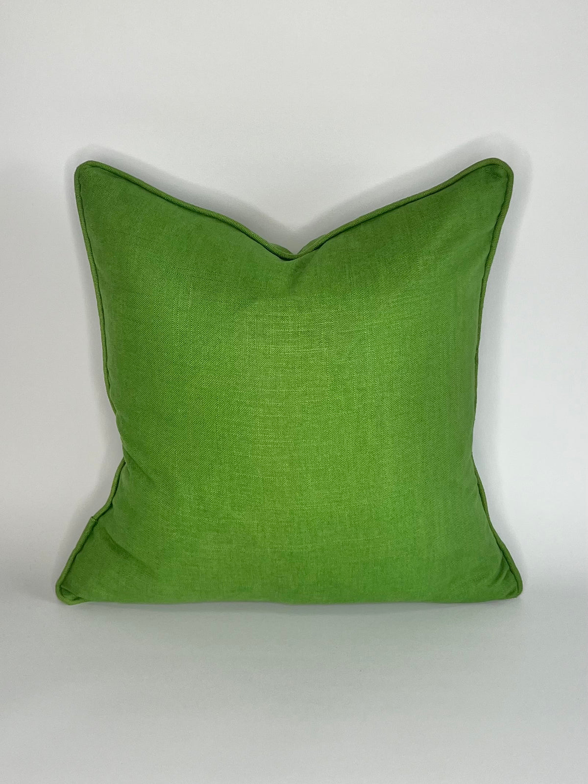 Kelly Green Linen fabric in a Decorative Pillow Cover