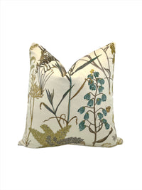 Breamore Botanical Fern Everglades Fabric by Lydia Irwin a Decorative Pillow (1 Available)