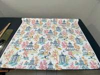 Decorative Pillow Cover in Chinoiserie in Toile Pagoda Fabric