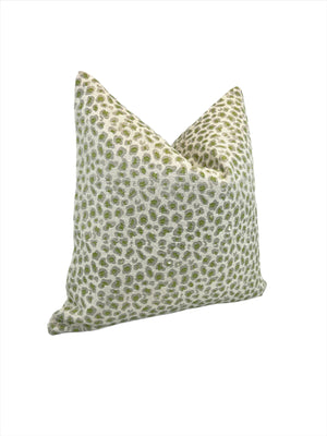 Winter Nikki Lemon Grass Green Leopard Faux Heavyweight fabric in a Decorative Pillow