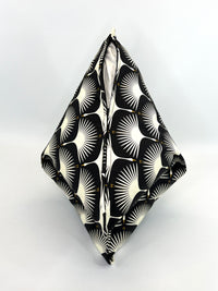 Art Deco Cream Swan on Black Decorative Pillow