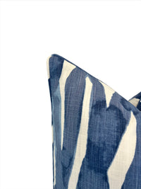 Watercolor Blue Stripes Decorative Pillow