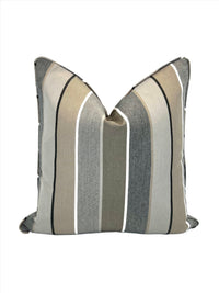 Decorative Sunbrella Striped Pillow Cover in Milano Charcoal