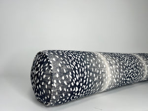 Bolster in Navy Antelope Fabric - Only One Available - Includes Insert