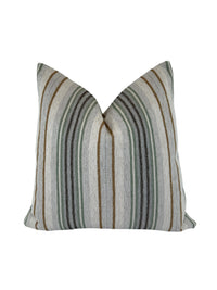 Eucalyptus Stripe Indoor/Outdoor Performance fabric in a Decorative Pillow or Bolster