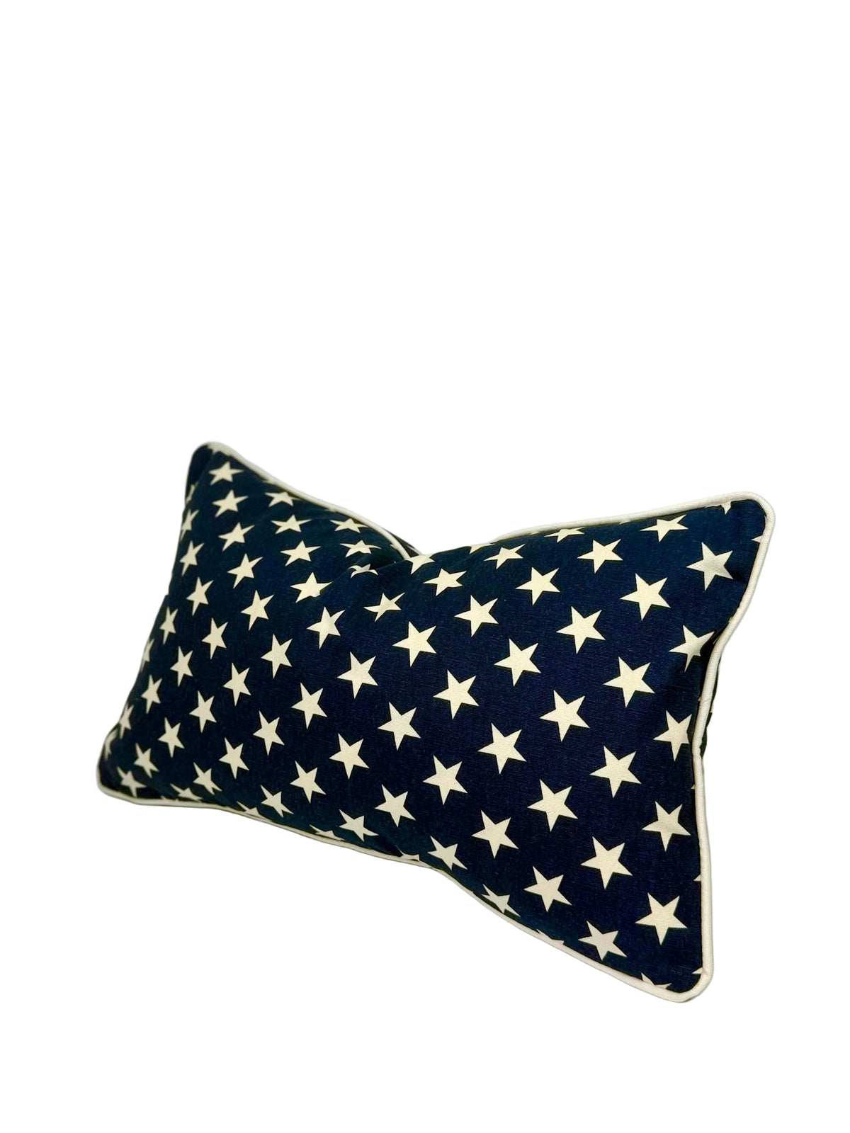 Patriotic Stars Pillow Cover | Navy Blue & White Star Throw Pillow or Bolster