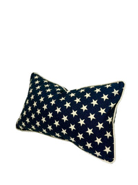 Patriotic Stars Pillow Cover | Navy Blue & White Star Throw Pillow or Bolster