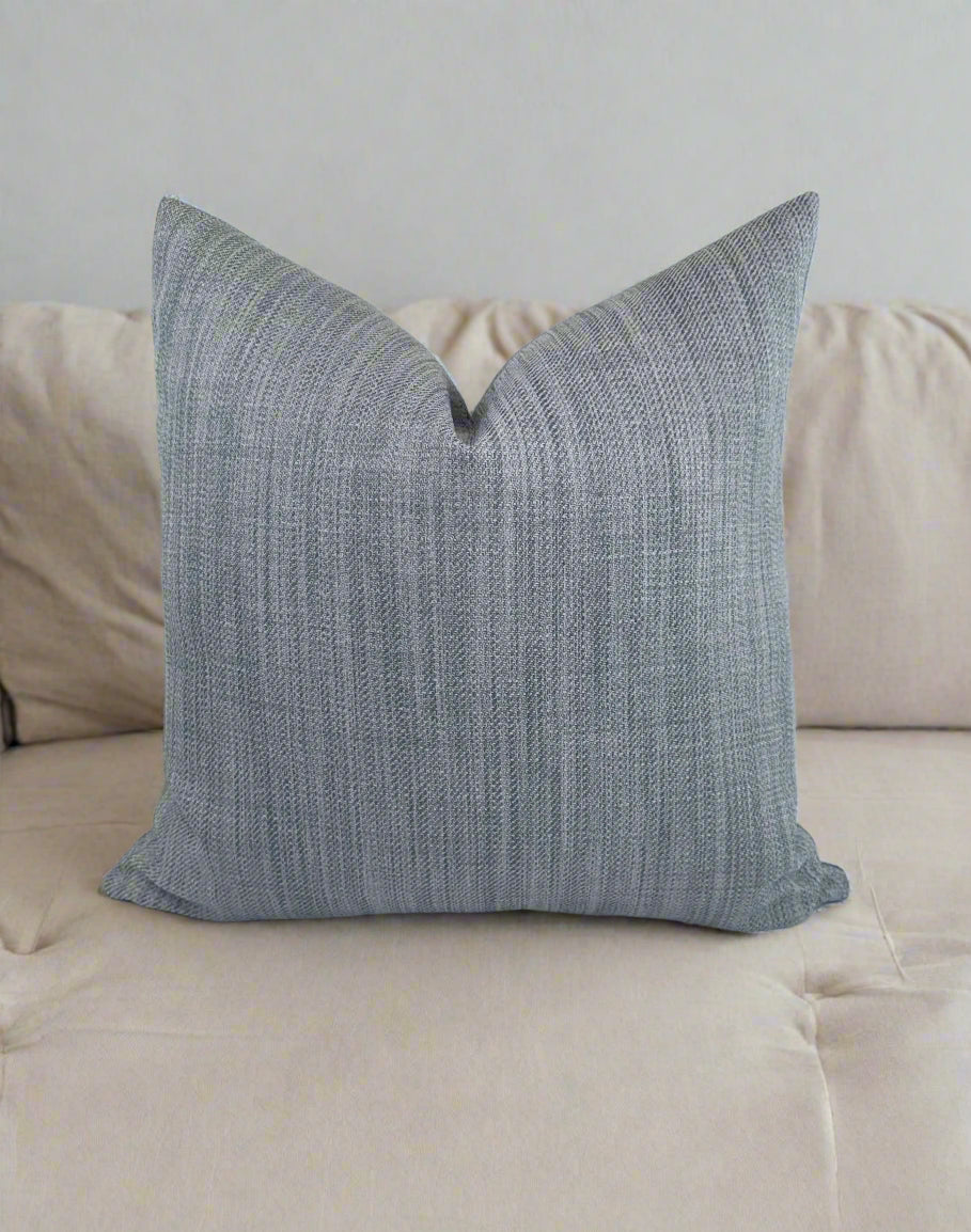 Light Blue Herringbone Crypton Fabric in a Decorative Pillow or Bolster