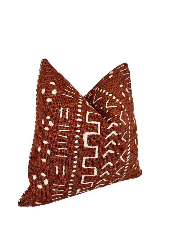 Decorative Pillow in Tribal Faux Mud-cloth Salsa High Performance Fabric