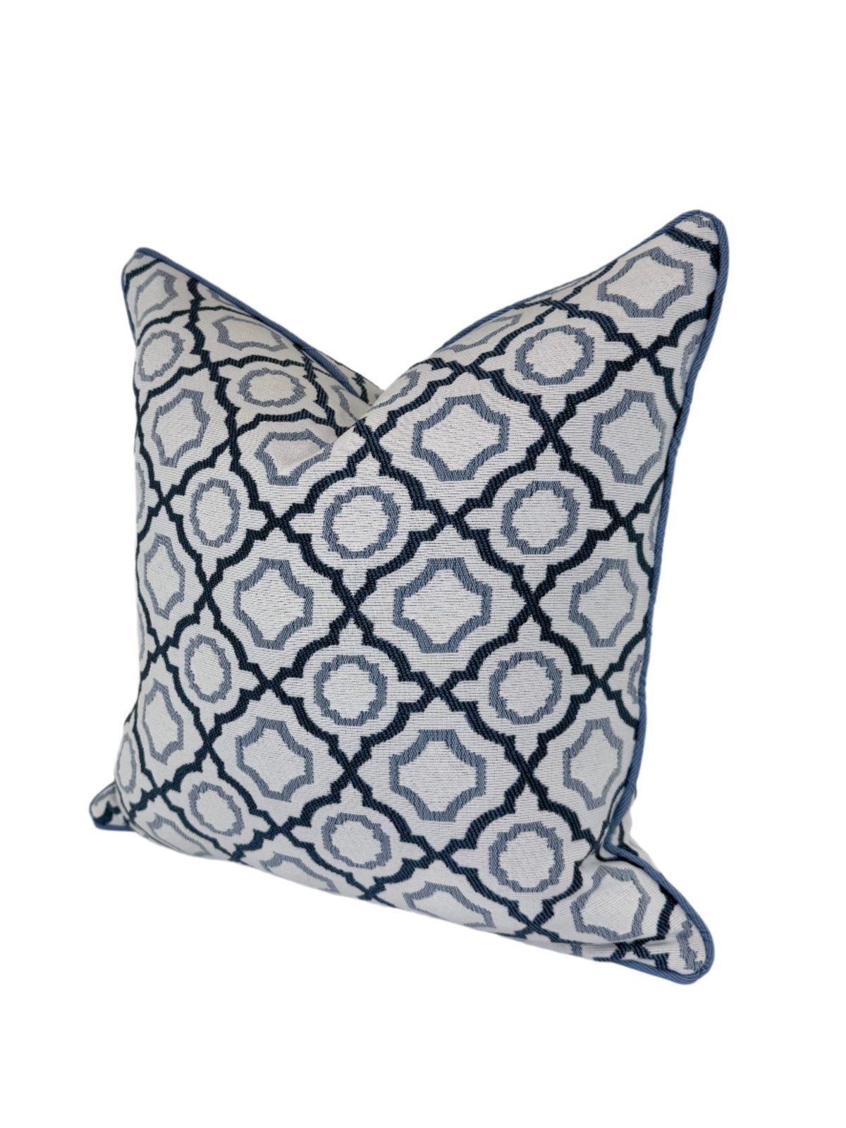 Savannah Blues Medallion Indoor/Outdoor Performance Fabric in a Decorative Pillow or Bolster