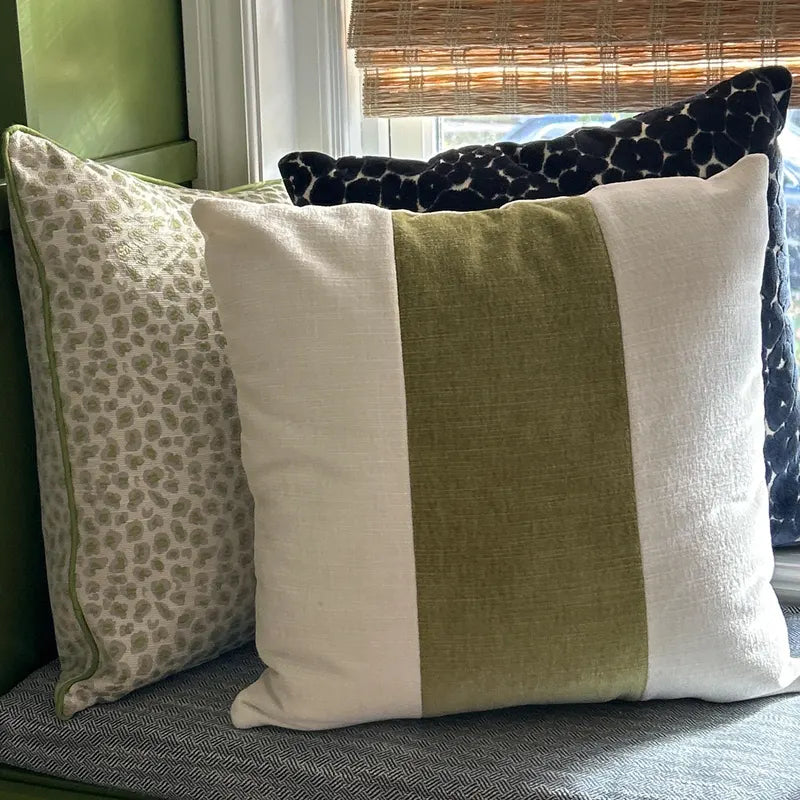 Winter Nikki Lemon Grass Green Leopard Faux Heavyweight fabric in a Decorative Pillow