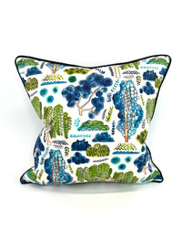 Decorative Pillow in Watercolor Chinoiserie Garden Fabric (Inserts Now Available)