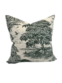 Yellowstone Horses Decorative Pillow in Classic Green Linen