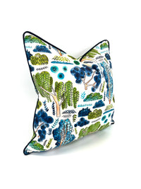 Decorative Pillow in Watercolor Chinoiserie Garden Fabric (Inserts Now Available)
