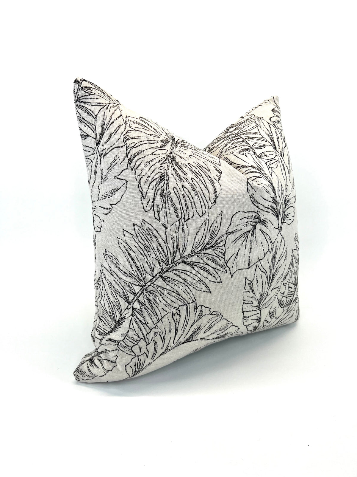 Calm Graphite Palm Sunbrella Indoor/Outdoor Fabric in Decorative Pillow Cover