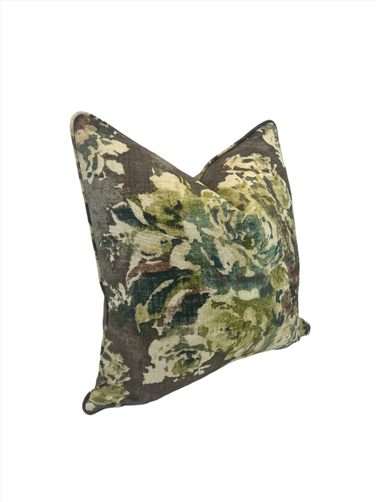 Floral Venus BasketWeave Cinder-smoke Decorative Pillow