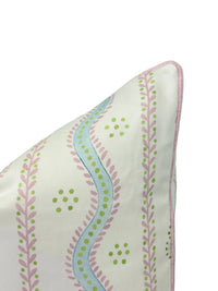 Floral Pinks & Greens Vine Decorative Pillow or Bolster