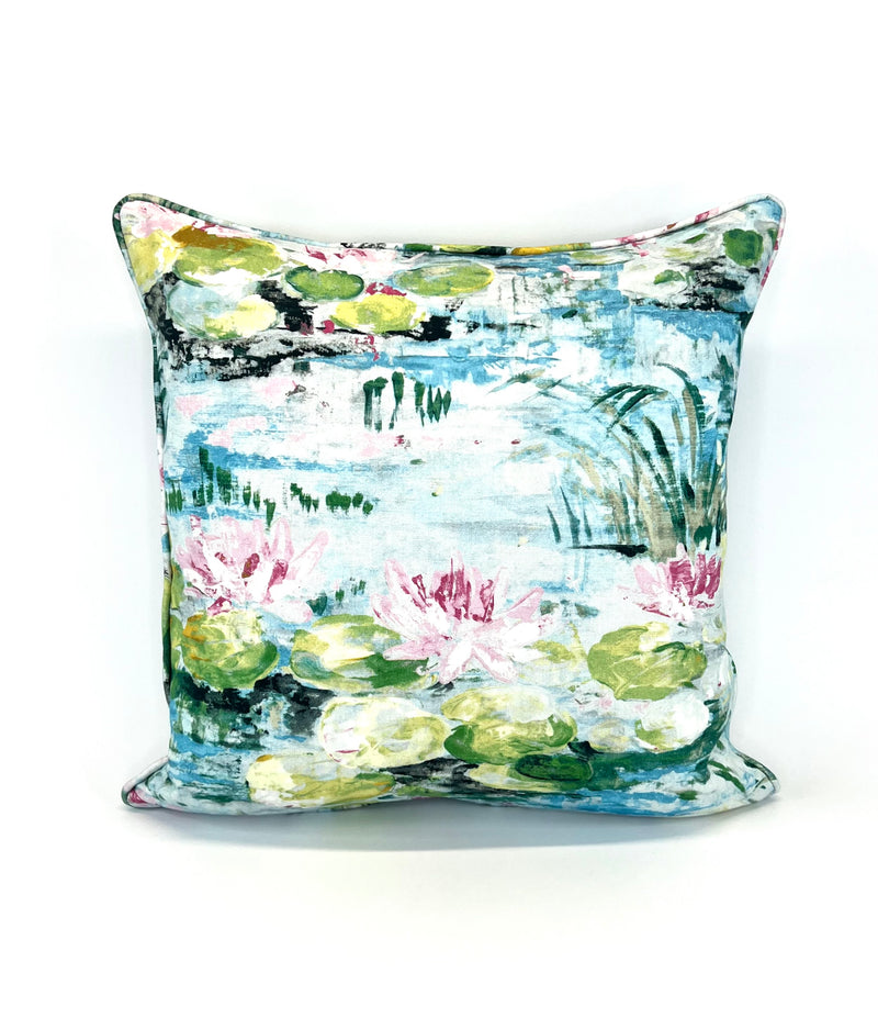 Water Lilly Monet Decorative Pillow Cover (Inserts Now Available!)