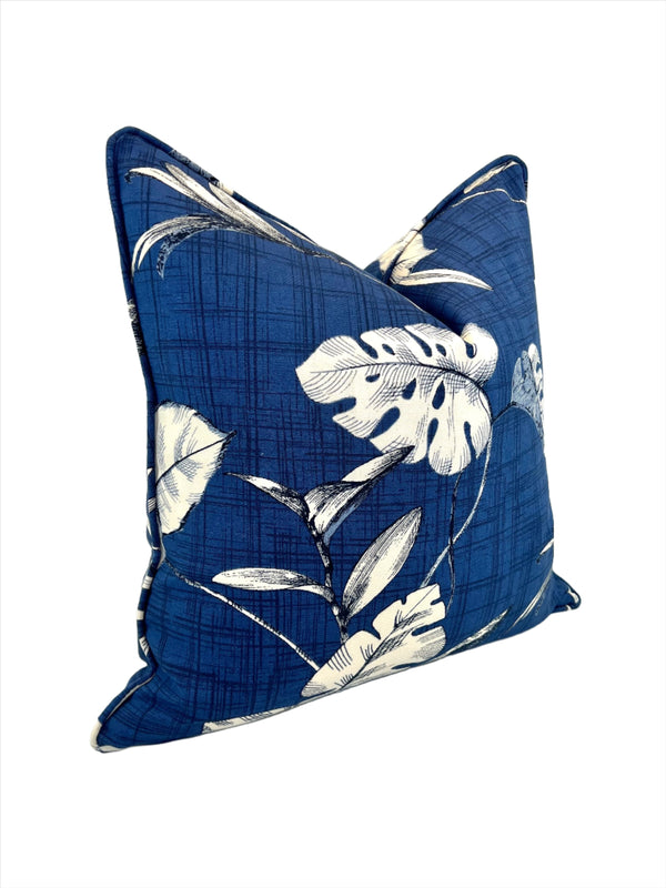 Blue Havana Harbor Palms Decorative Pillow Cover